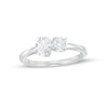 Thumbnail Image 0 of 0.75 CT. T.W. Sideways Oval and Round Diamond Duo Engagement Ring in 14K White Gold