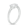 Thumbnail Image 2 of 0.75 CT. T.W. Sideways Oval and Round Diamond Duo Engagement Ring in 14K White Gold