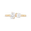 Thumbnail Image 3 of 0.75 CT. T.W. Oval and Round Diamond Duo Engagement Ring in 14K Gold