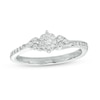 Thumbnail Image 0 of 0.20 CT. T.W. Multi-Diamond Tri-Sides Hearts Promise Ring in 10K White Gold