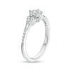 Thumbnail Image 2 of 0.20 CT. T.W. Multi-Diamond Tri-Sides Hearts Promise Ring in 10K White Gold