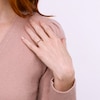 Thumbnail Image 2 of 0.20 CT. T.W. Multi-Diamond Tri-Sides Hearts Promise Ring in 10K Rose Gold
