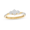 Thumbnail Image 0 of 0.20 CT. T.W. Multi-Diamond Tri-Sides Hearts Promise Ring in 10K Gold