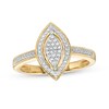Thumbnail Image 0 of 0.15 CT. T.W. Marquise-Shaped Multi-Diamond Frame Promise Ring in 10K Gold