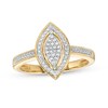 0.15 CT. T.W. Marquise-Shaped Multi-Diamond Frame Promise Ring in 10K Gold