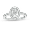 Thumbnail Image 0 of 0.16 CT. T.W. Oval-Shaped Multi-Diamond Frame Promise Ring in 10K White Gold