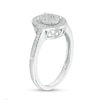 Thumbnail Image 2 of 0.16 CT. T.W. Oval-Shaped Multi-Diamond Frame Promise Ring in 10K White Gold