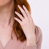 Thumbnail Image 2 of 0.07 CT. T.W. Marquise-Shaped Multi-Diamond Frame Twisted Split Shank Promise Ring in 10K Rose Gold
