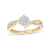 Thumbnail Image 0 of 0.15 CT. T.W. Multi-Diamond Bypass Crossover Split Shank Promise Ring in 10K Gold