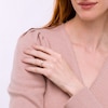Thumbnail Image 2 of 0.15 CT. T.W. Multi-Diamond Bypass Crossover Split Shank Promise Ring in 10K Rose Gold