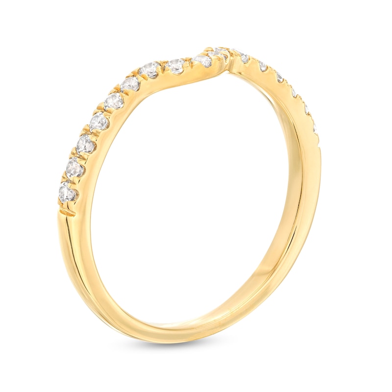 Trouvaille Collection 0.25 CT. T.W. Diamond Coordinating Contour Wedding Band in 18K Gold