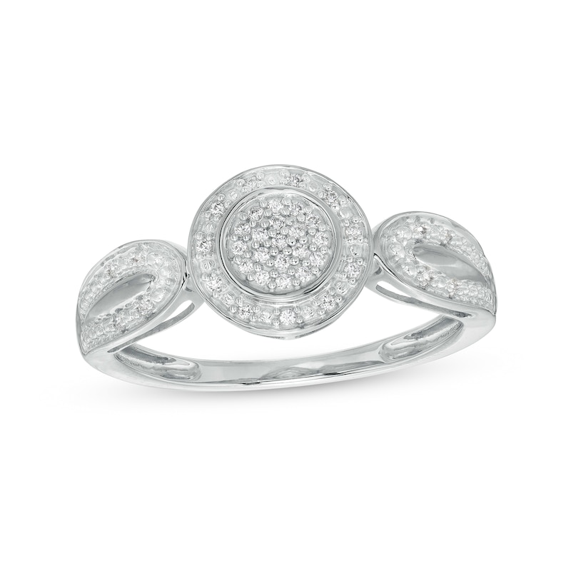 0.10 CT. T.W. Multi-Diamond Frame Loop Shank Promise Ring in 10K Gold