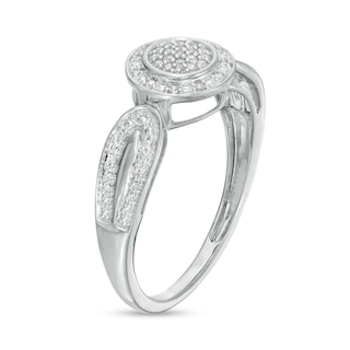 0.10 CT. T.W. Multi-Diamond Frame Loop Shank Promise Ring in 10K Gold