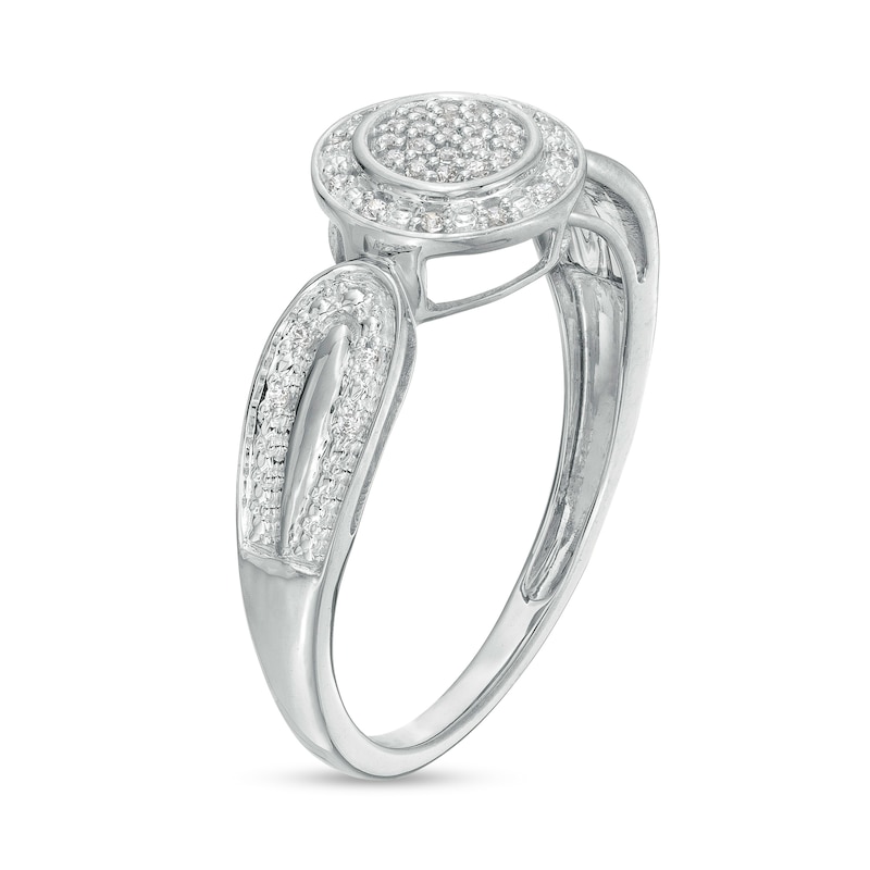 0.10 CT. T.W. Multi-Diamond Frame Loop Shank Promise Ring in 10K Gold
