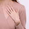 Thumbnail Image 2 of 0.10 CT. T.W. Multi-Diamond Frame Loop Shank Promise Ring in 10K Rose Gold