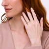 Thumbnail Image 2 of 0.08 CT. T.W. Cushion-Shaped Multi-Diamond Beaded Frame Chevron Side Accent Triple Row Promise Ring in 10K Gold