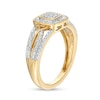 Thumbnail Image 3 of 0.12 CT. T.W. Cushion-Shaped Multi-Diamond Beaded Frame Multi-Row Twisted Split Shank Promise Ring in 10K Gold