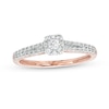 Thumbnail Image 0 of 0.25 CT. T.W. Cushion-Shaped Multi-Diamond Dainty Split Shank Promise Ring in 10K Rose Gold