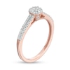 Thumbnail Image 3 of 0.25 CT. T.W. Cushion-Shaped Multi-Diamond Dainty Split Shank Promise Ring in 10K Rose Gold