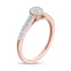 Thumbnail Image 2 of 0.25 CT. T.W. Cushion-Shaped Multi-Diamond Dainty Split Shank Promise Ring in 10K Rose Gold