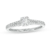 Thumbnail Image 1 of 0.25 CT. T.W. Cushion-Shaped Multi-Diamond Dainty Split Shank Promise Ring in 10K White Gold