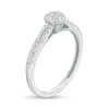 Thumbnail Image 3 of 0.25 CT. T.W. Cushion-Shaped Multi-Diamond Dainty Split Shank Promise Ring in 10K White Gold