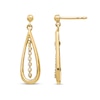 Thumbnail Image 1 of 0.04 CT. T.W. Diamond Seven Stone Linear Dangle Teardrop Earrings in 14K Gold