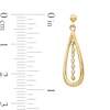 Thumbnail Image 2 of 0.04 CT. T.W. Diamond Seven Stone Linear Dangle Teardrop Earrings in 14K Gold