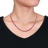 Thumbnail Image 2 of 4.0mm Princess-Cut Lab-Created Ruby Tennis Necklace in Sterling Silver with Yellow Rhodium