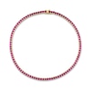 Thumbnail Image 3 of 4.0mm Princess-Cut Lab-Created Ruby Tennis Necklace in Sterling Silver with Yellow Rhodium
