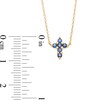 Thumbnail Image 3 of Blue Sapphire Mini Cross Necklace in 10K Gold