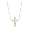Freshwater Cultured Pearl Mini Cross Necklace in 10K Gold