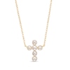 Thumbnail Image 0 of Cultured Freshwater Pearl Mini Cross Necklace in 10K Gold