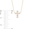 Freshwater Cultured Pearl Mini Cross Necklace in 10K Gold