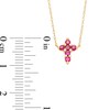 Thumbnail Image 3 of Ruby Mini Cross Necklace in 10K Gold