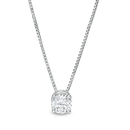 0.50 CT. Certified Lab-Grown Diamond Solitaire Pendant in 14K White Gold (F/SI2)
