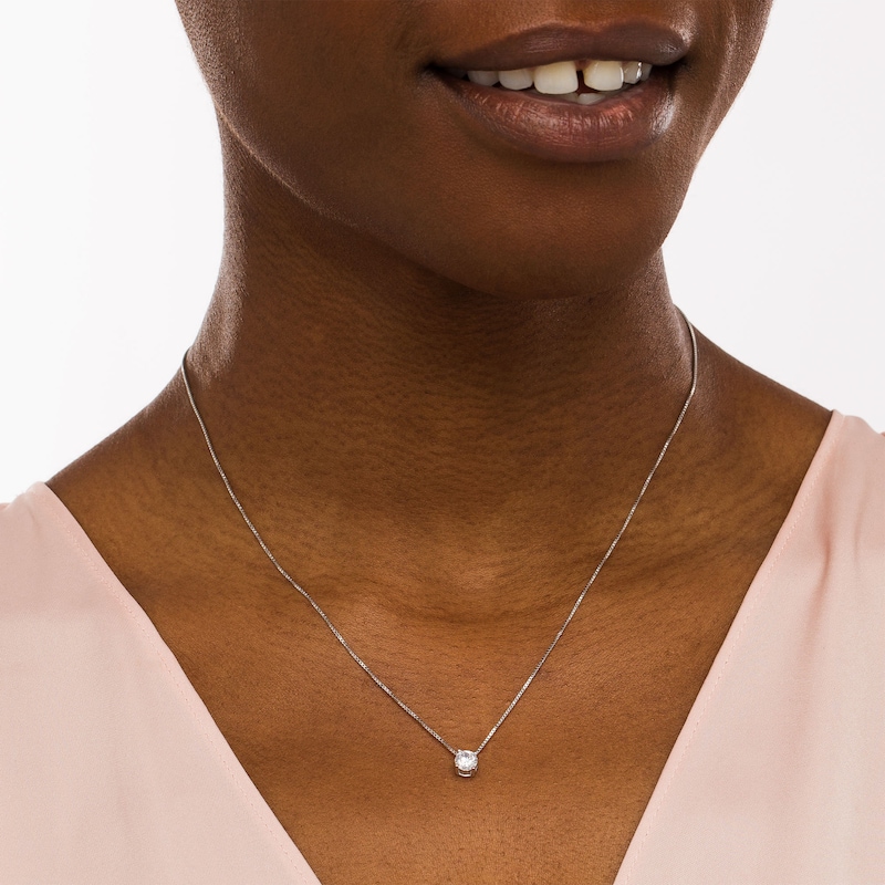 Main Image 2 of 0.50 CT. Certified Lab-Grown Diamond Solitaire Pendant in 14K White Gold (F/SI2)