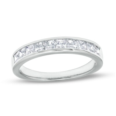 CT. T.W. Princess-Cut Diamond Ten Stone Anniversary Band in 14K White Gold