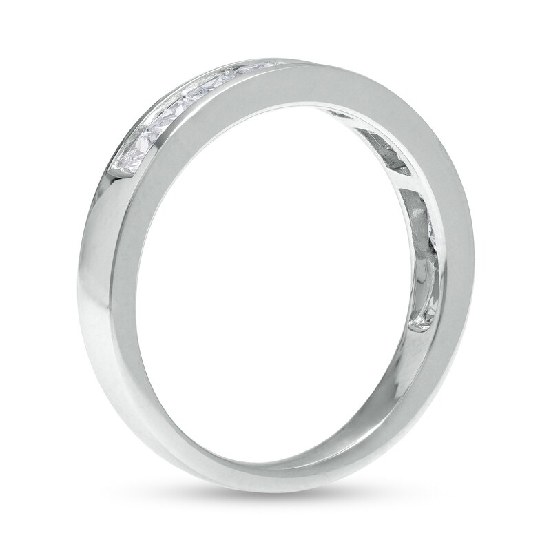 Main Image 3 of 1.00 CT. T.W. Princess-Cut Diamond Ten Stone Anniversary Band in 14K White Gold