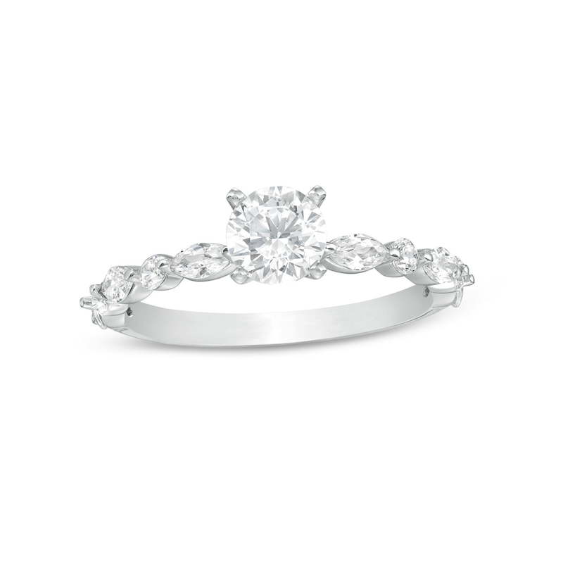 0.95 CT. T.W. GIA-Graded Diamond Engagement Ring in 14K White Gold (F/SI2)