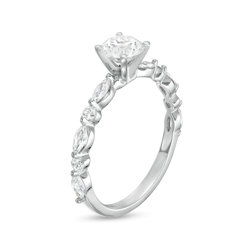 0.95 CT. T.W. GIA-Graded Diamond Engagement Ring in 14K White Gold (F/SI2)