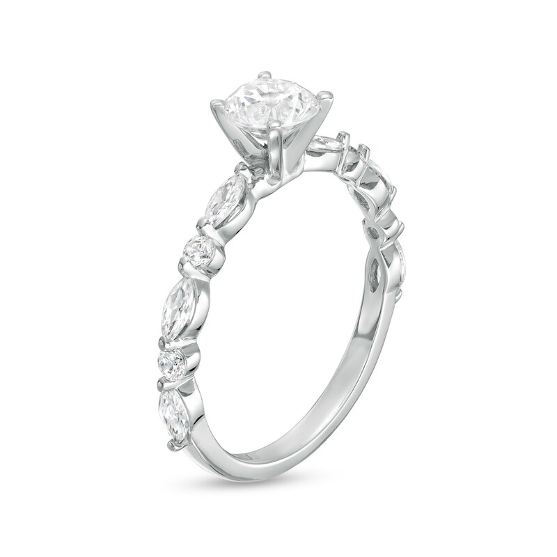 0.95 CT. T.W. GIA-Graded Diamond Engagement Ring in 14K White Gold (F/SI2)