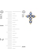Thumbnail Image 3 of Blue Sapphire Mini Cross Stud Earrings in 10K Gold