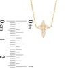 Opal Mini Cross Necklace in 10K Gold