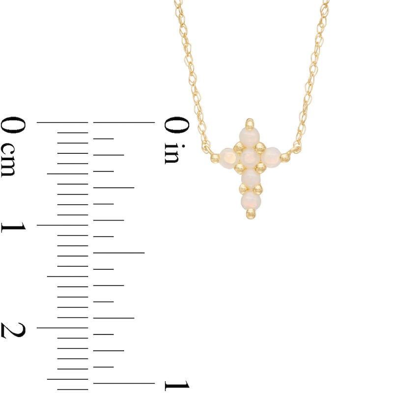 Opal Mini Cross Necklace in 10K Gold