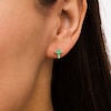 Thumbnail Image 1 of Emerald Mini Cross Stud Earrings in 10K Gold