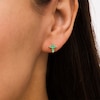 Thumbnail Image 2 of Emerald Mini Cross Stud Earrings in 10K Gold