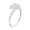 Thumbnail Image 2 of 0.25 CT. T.W. Heart-Shaped Multi-Diamond Double Frame Promise Ring in Sterling Silver