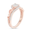0.25 CT. T.W. Cushion-Shaped Multi-Diamond Filigree Shank Promise Ring in Sterling Silver with 14K Rose Gold Plate