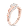 Thumbnail Image 2 of 0.25 CT. T.W. Cushion-Shaped Multi-Diamond Filigree Shank Promise Ring in Sterling Silver with 14K Rose Gold Plate